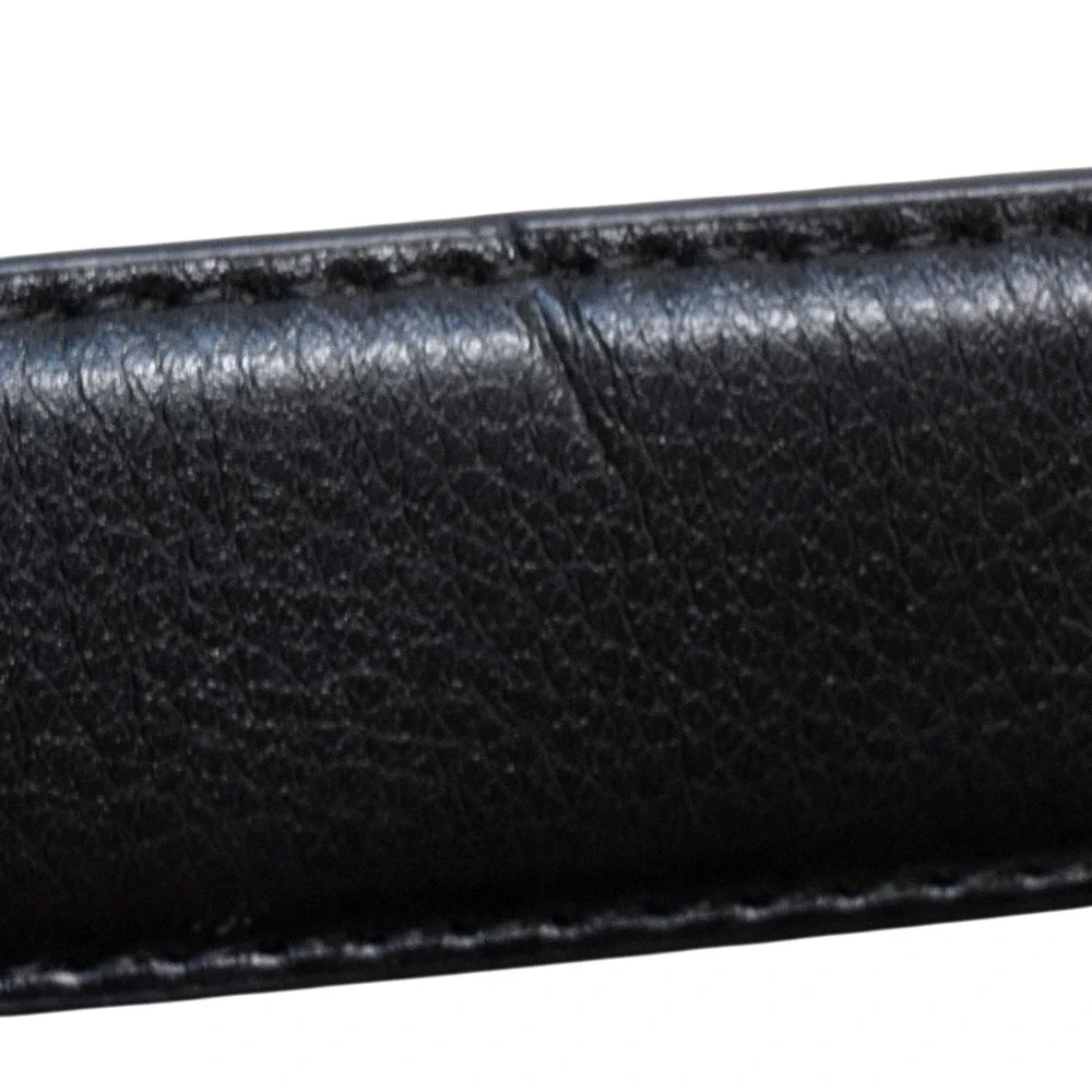 Comfort Click Mens Black Leather Micro Adjustable Ratchet Belt Buckle Fit 37-45